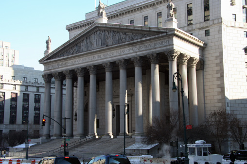Image of the Court of justice building in New York City.