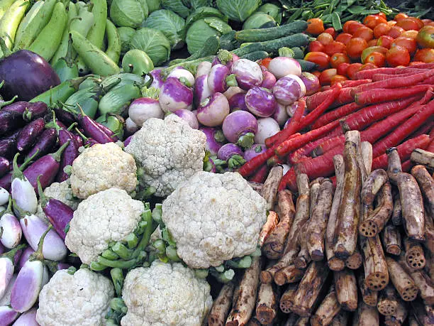 Indian Vegetables photographed at a roadside vendor in New Delhi