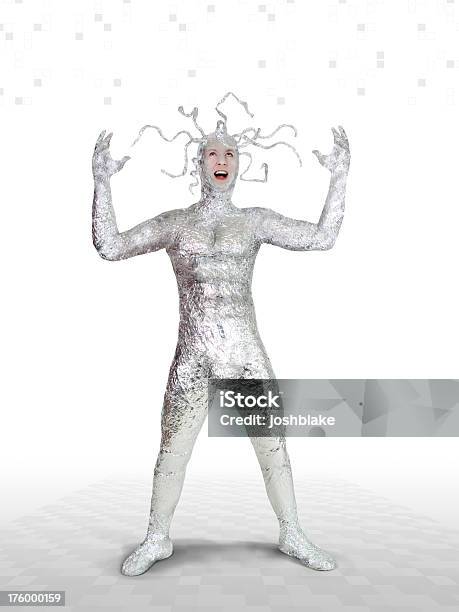 Foil Man Stock Photo - Download Image Now - Foil - Material, Adult, Beauty