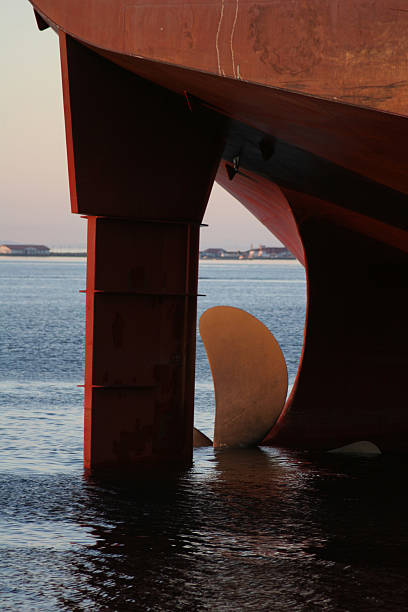 istock Rudder and propeller of ship 176000445