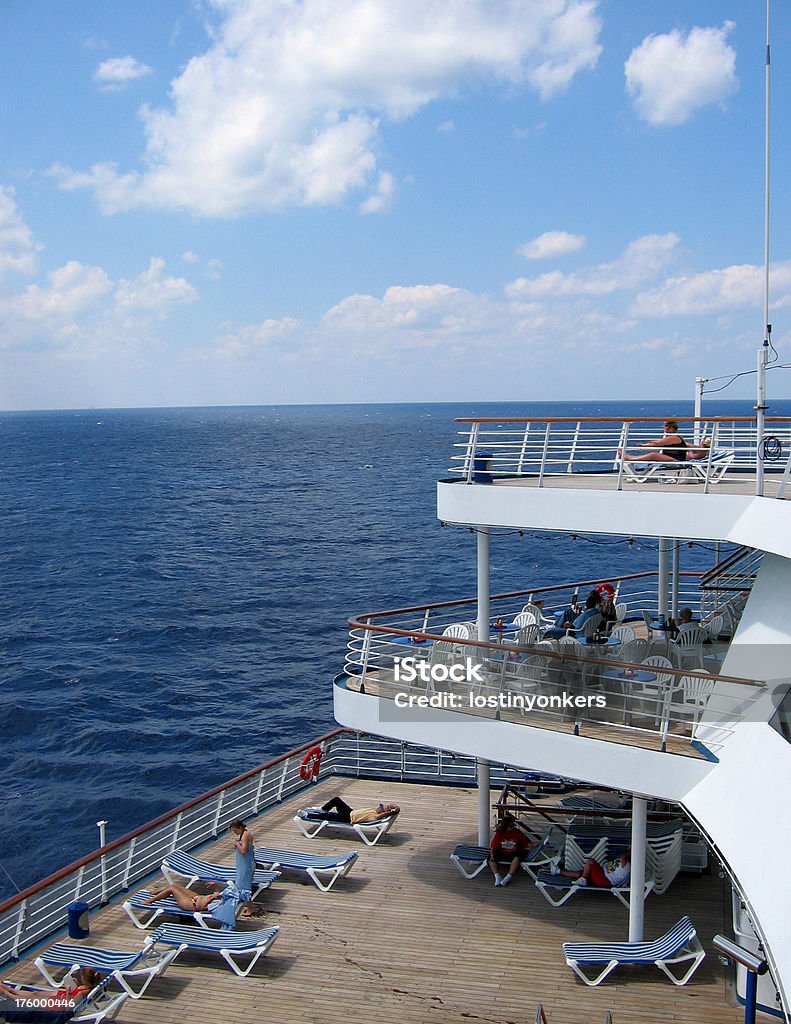 Cruise Decks The back decks of a cruise ship at sea. Atlantic Ocean Stock Photo