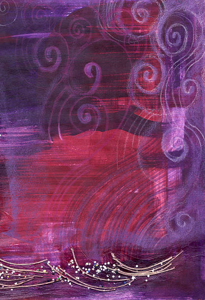 Violet Swirls and Collage stock photo