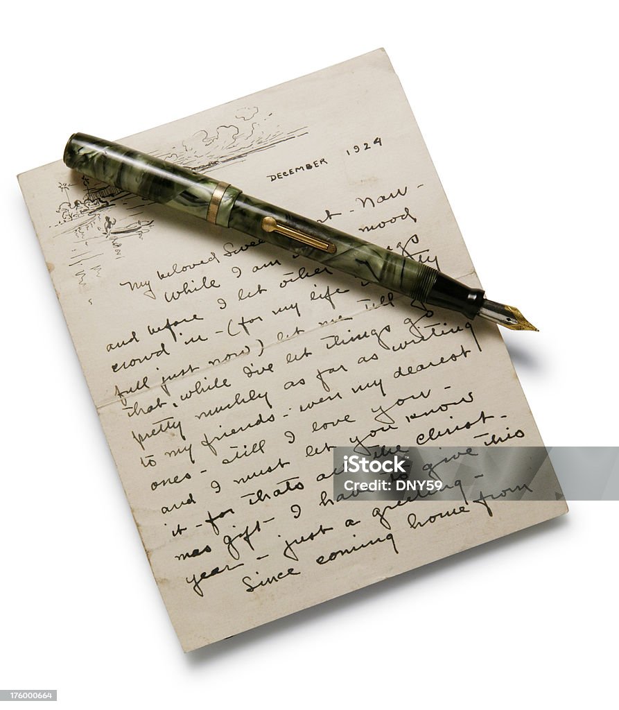 Antigo carta de amor - Foto de stock de Escrever royalty-free