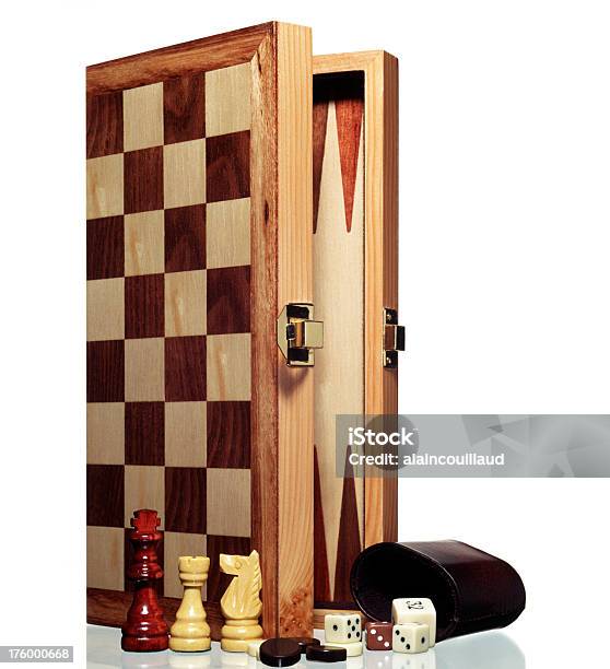 Game Board Chess Backgammon Dice Dices Stock Photo - Download Image Now - Backgammon, Chess, Concepts