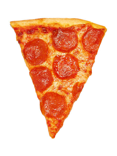pepperoni pizza slice - een stuk taart stockfoto's en -beelden
