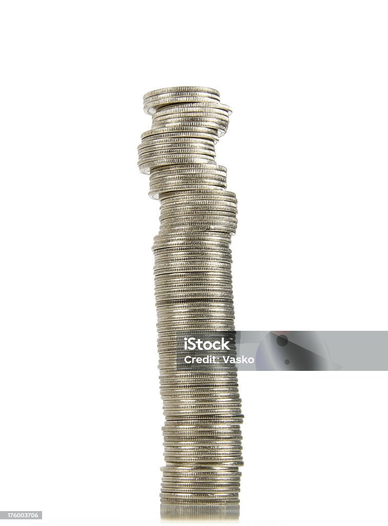 Coins Balancing Picture of a stack of coins.  Balance Stock Photo