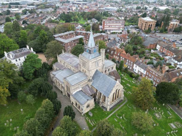 istock View of a majestic cathedral surrounded by trees in a tranquil setting: Aylesbury 1760037739