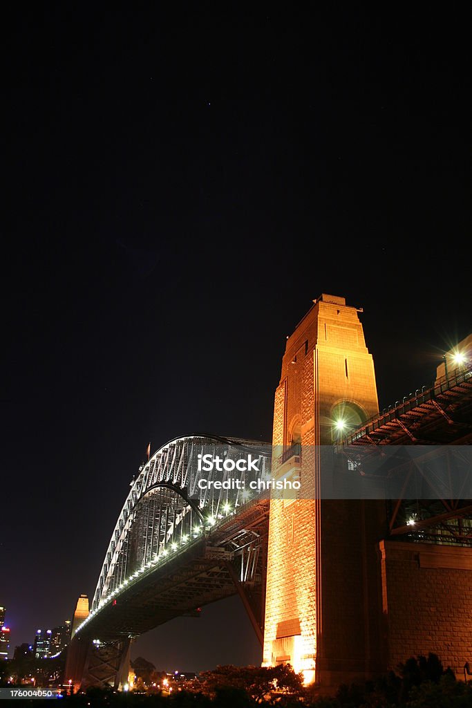 Schräge des Hotels bei Nacht von der Sydney Harbour Bridge - Lizenzfrei Australien Stock-Foto