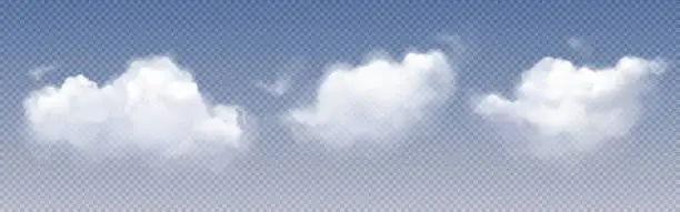 Vector illustration of White light clouds in blue sky background