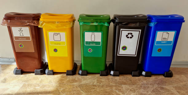 istock Recycle bins for plastic, paper, glass 1760044706