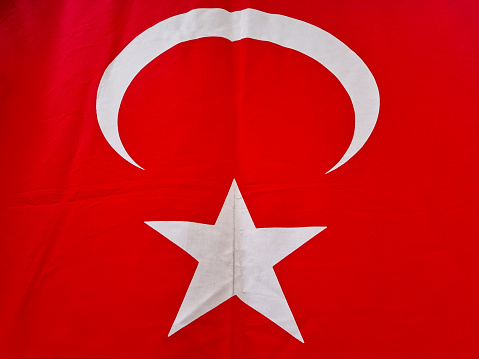 waving turkish flag in windy weather