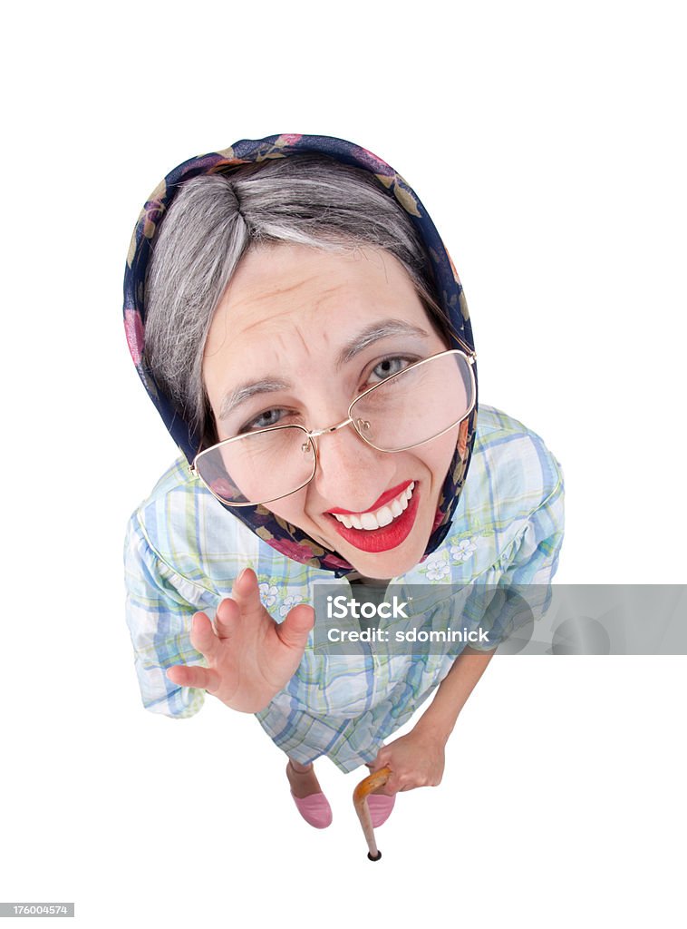 Little Old Lady Saludar con la mano - Foto de stock de Adulto libre de derechos