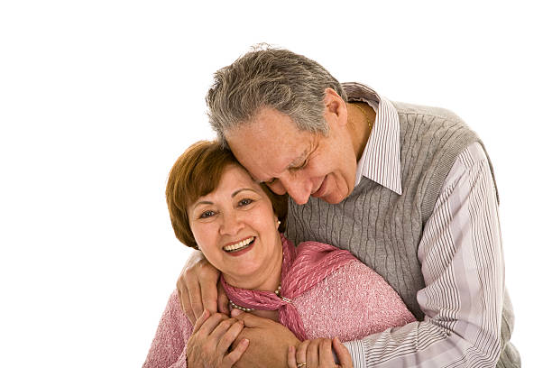 istock Senior couple embracing and smiling 176004978