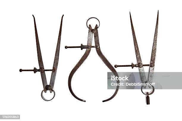 Antique Inside Outside And Divider Caliper Stock Photo - Download Image Now - Caliper, Drawing Compass, Outdoors