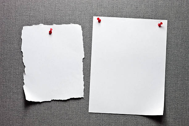 istock Message board with empty sheet of ripped paper 176005929