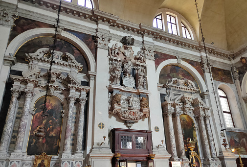 Venice, Italy - October 5, 2023: Interior of San Moise Church in Venice at Italy.