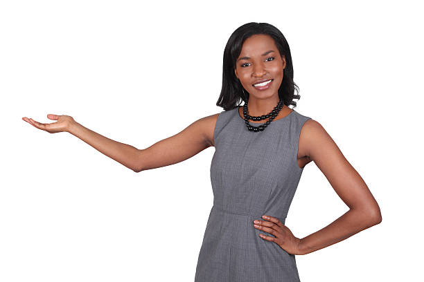 istock Businesswoman presenting with right arm 176006549