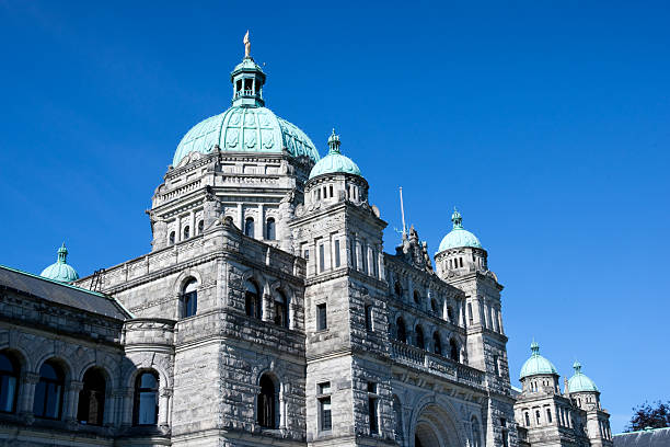The Parliament building in Victoria,BC illuminated with Christmas lights.