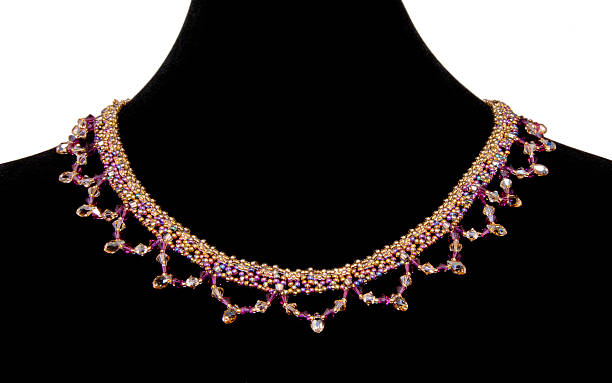 istock Colorful necklace on black velvet 176007205