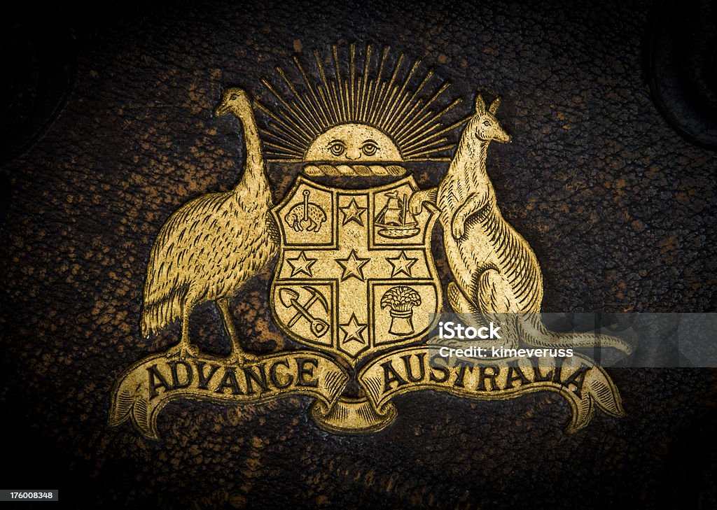 Coat of arms Australien insignia emblem gold, - Lizenzfrei Australien Stock-Foto