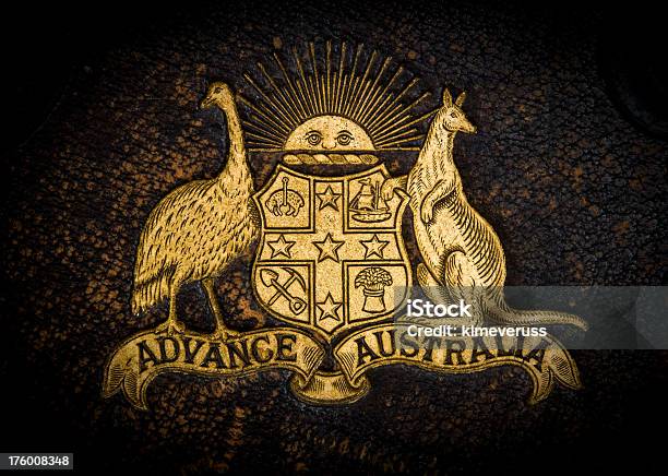 Coat Of Arms Australien Insignia Emblem Gold Stockfoto und mehr Bilder von Australien - Australien, Wappen, Känguru