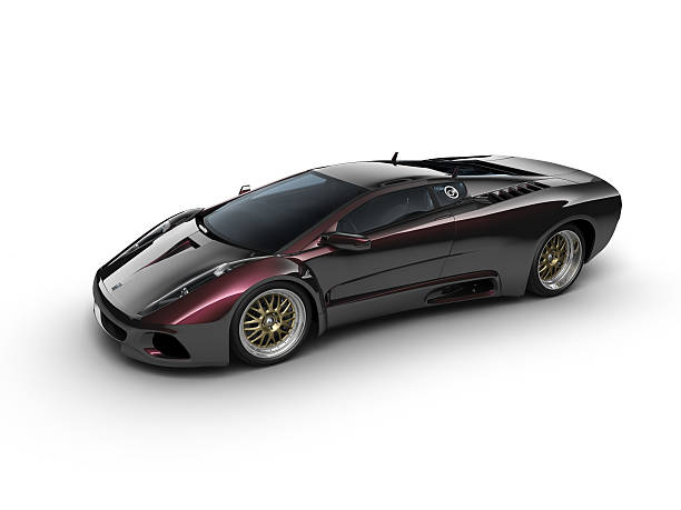 istock Sports car with pearl effect on white background 176008674