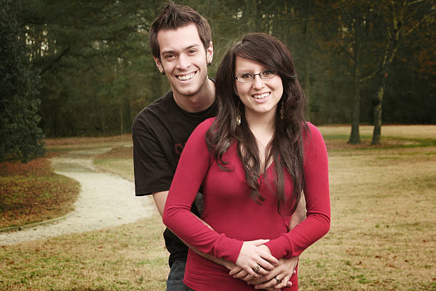 Happy Smiling Young Couple Portrait stock photo