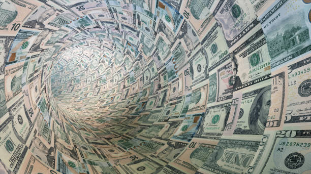 istock Flying forward in the $100, $50, $20, $10, $1 Covered Tunnel 1760088847