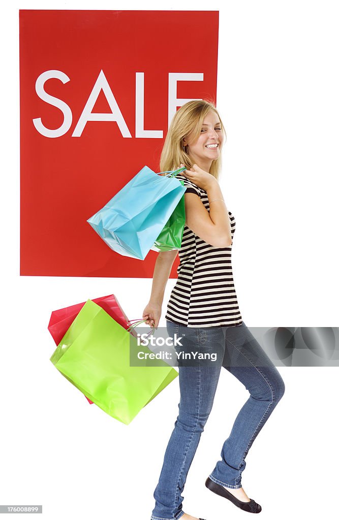 Felice Shopper Shopping per la vendita - Foto stock royalty-free di Abbigliamento casual