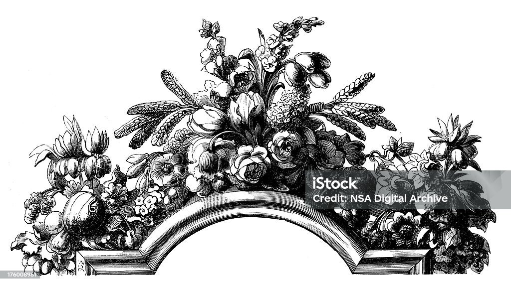 Quadro decorativo Floral Design antigas ilustrações - Ilustração de Rococó royalty-free