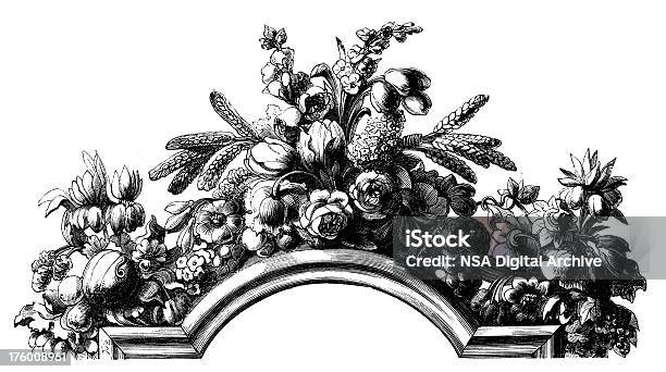 Vetores de Quadro Decorativo Floral Design Antigas Ilustrações e mais imagens de Rococó