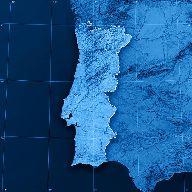 istock Portugal Topographic Map 176009650