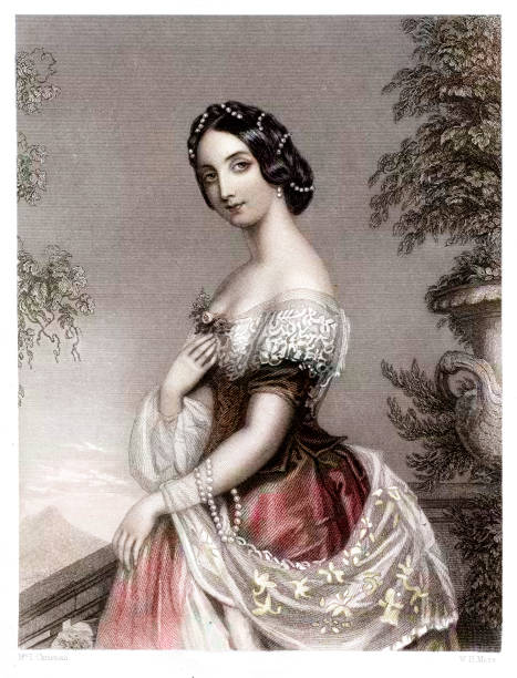 illustrations, cliparts, dessins animés et icônes de belle jeune femme - illustration and painting engraving old fashioned engraved image