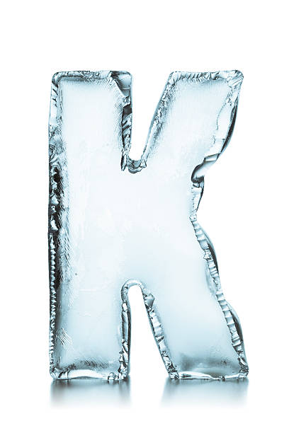 istock Letter K frozen ice block alphabet 176009847