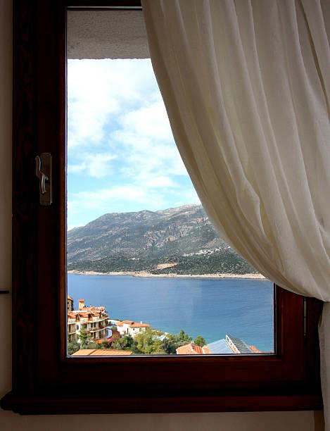 istock Kas, Turkey.  View through a small window towards the sea. 176009986