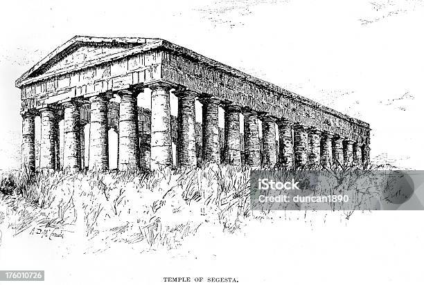 Temple De Segesta Sicile Vecteurs libres de droits et plus d'images vectorielles de Sicile - Sicile, Temple, Illustration