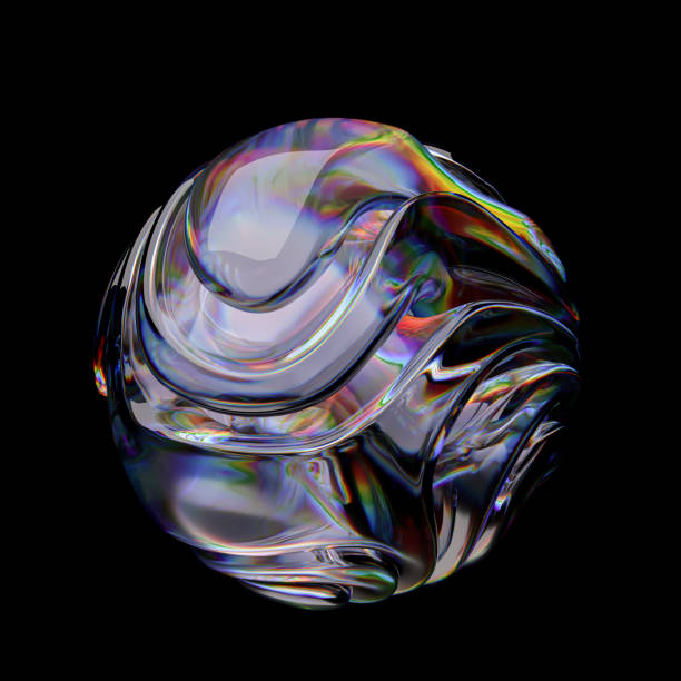 istock Futuristic 3d rendering abstract metaball, blue gradient spherical glass orb, modern graphic design element 1760110546