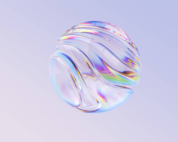 istock Futuristic 3d rendering abstract metaball, blue gradient spherical glass orb, modern graphic design element 1760111114