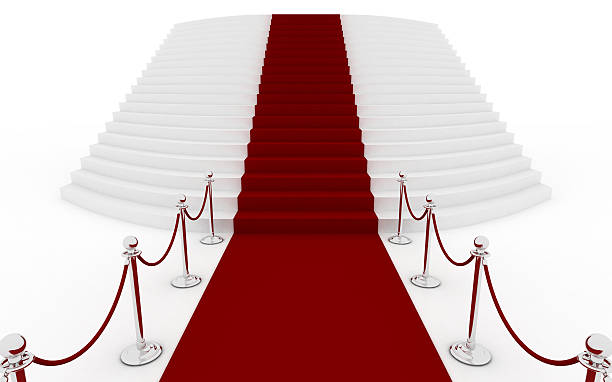 istock Red carpet and huge stairs (silver) 176011356