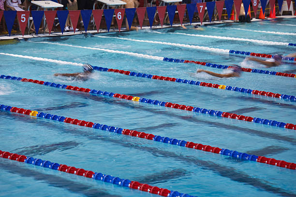 Butterfly swimming competition stock photo