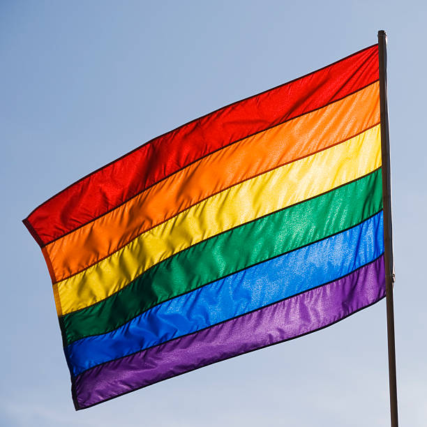 Bandiera del Gay Pride di arcobaleno - foto stock