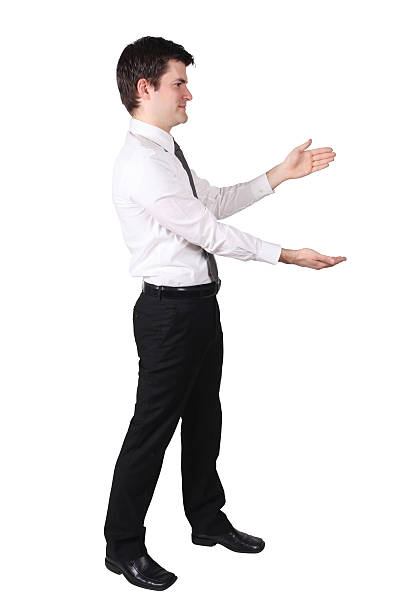 istock Businessman presenting to his left 176011755