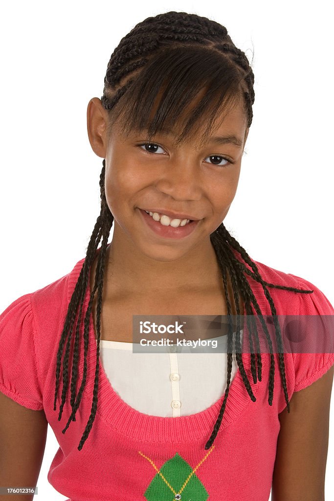 Linda menina com tranças - Foto de stock de 8-9 Anos royalty-free