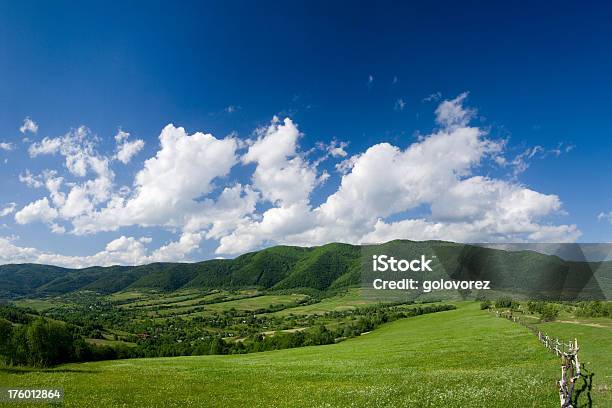 Green Hills Stock Photo - Download Image Now - Agricultural Field, Backgrounds, Blue