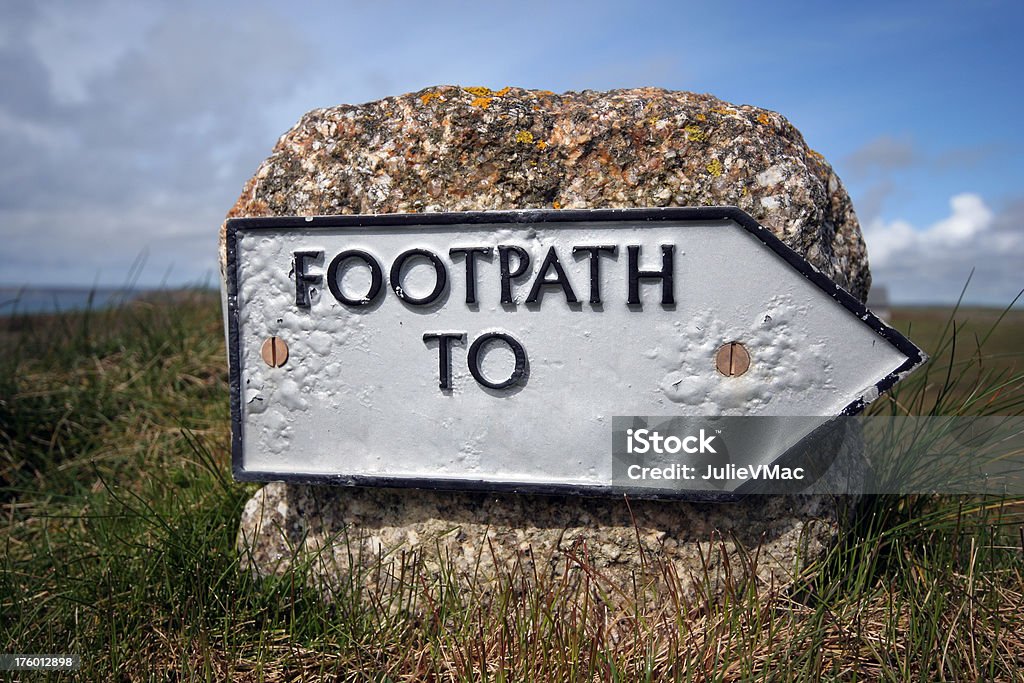 Footpath to Somewhere Countryside footpath sign with the destination removed leaving copy space available Advice Stock Photo