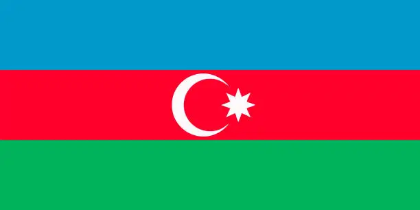 Vector illustration of 1918 version of Flag of Azerbaijan
