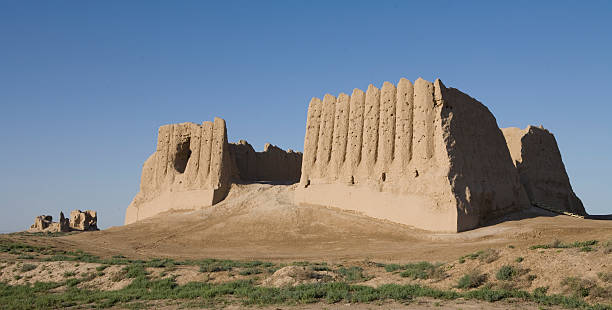 Ancient ruins of Han Dynasty era city of Jiaohe along the Silk Road near Turpan in Xinjiang Gaochang western China