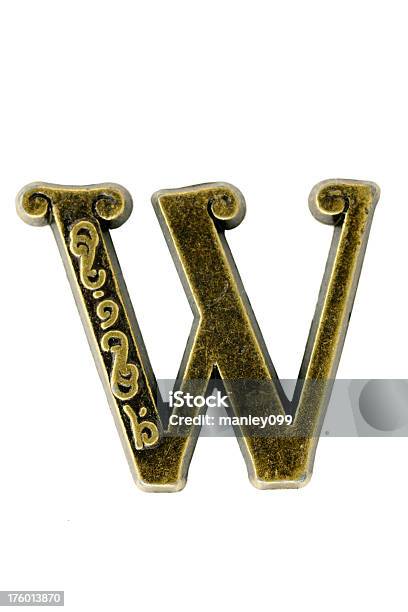 Brass Letter Quotwquot Stock Photo - Download Image Now - Alphabet, Brass, Cut Out