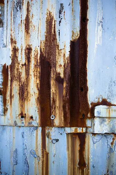 rusty corrugated iron wall