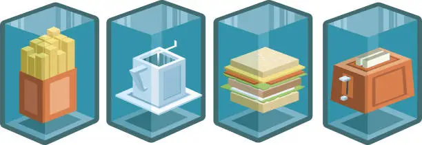 Vector illustration of ISOMETRIC BOXES